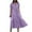 Purple, variant on VSSSJ Womens Summer Midi Dress Solid Color Loose Puff Short Sleeve Smocked Long Dress Casual V Neck Flounce Hem Swing Vacation Dress
