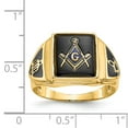 thumbnail image 5 of Solid 14k Yellow Gold Men's masonic Ring Band with CZ Cubic Zirconia Size 10.5, 5 of 6