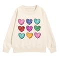 thumbnail image 4 of UACY Girls Cute Sweatshirts Heart Print Oversized Sweat Shirts Tween Preppy Clothes Fall Winter Long Sleeve Tops (Beige, 9-10 Years), 4 of 9
