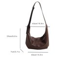 thumbnail image 2 of Bolso de hombro de media luna bolso de mano de cuero de PU suave bolso de viaje para mujer, 2 of 9