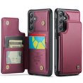 thumbnail image 1 of Funda para Samsung Galaxy S24 con tarjetero, tipo cartera para hombre y mujer con bloqueo RFID, de piel resistente, con cierre magnético y función atril, a prueba de golpes, 1 of 10