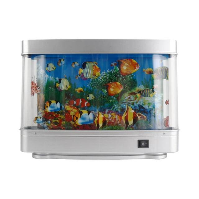Lámpara de acuario, luz nocturna de peces tropicales, decoración de fondo móvil (Plug and Play) para dormitorio, sala de estar interior