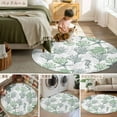 thumbnail image 6 of 8ft Round Rug, Sage Green Coastal Non-Skid Rubber Backing Large Area Rugs - Living Room Bedroom Home Office, Sea Turtle Nautical Coral Summer Beach Indoor Floor Mat Carpets Washable Rug, 6 of 9