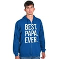 thumbnail image 4 of Best Papa Ever Fathers Day Gift Men's Big & Tall Graphic Zip Up Hoodie Brisco Brands 3X, 4 of 5