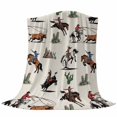 thumbnail image 6 of Western Cowboys Blanket Soft Cozy Warm Throw Blanket for Couch, Plush Fuzzy Flannel Fleece Blankets for Sofa, Beige Vintage Country Cactus Bed Blankets Lightweight Gifts for Women, 50"x80", 6 of 9