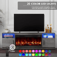 thumbnail image 5 of BOSSIN Fireplace tv Stand with 36 inch Fireplace Up to 80" TVs,LED Light Entertainment Center and Storage, 70" Modern Wood Media TV Console with Highlight Cabinet for Living Room, 5 of 8