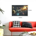 thumbnail image 5 of 16x24 inch Canvas Picture Frameless Wall Art Solar System Cosmic Planet,Home Bedroom,Living Room,Man Cave,Studio Decor Art Prints Painting,Gift For Space Lovers,Fun Planet Cosmic Decor Poster, 5 of 6