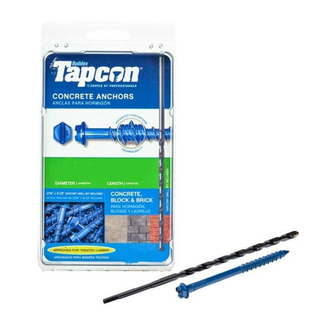 

ITW Brands Tapcon Hex Washer Head Concrete Anchors (1/4 X 2-1/4 (100 Screws with BIT))