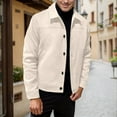 thumbnail image 2 of FYEGRE Stylish Men's Casual Jacket Versatile Fall Outerwear For Everyday Wear Comfortable Lightweight Young Adult Coat Beige L, 2 of 4