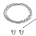 thumbnail image 1 of Uxcell 1/16 Clear Vinyl Coated Wire Rope 20ft Galvanized Steel with 2PCS M3 Loop Sleeves, 1 of 7