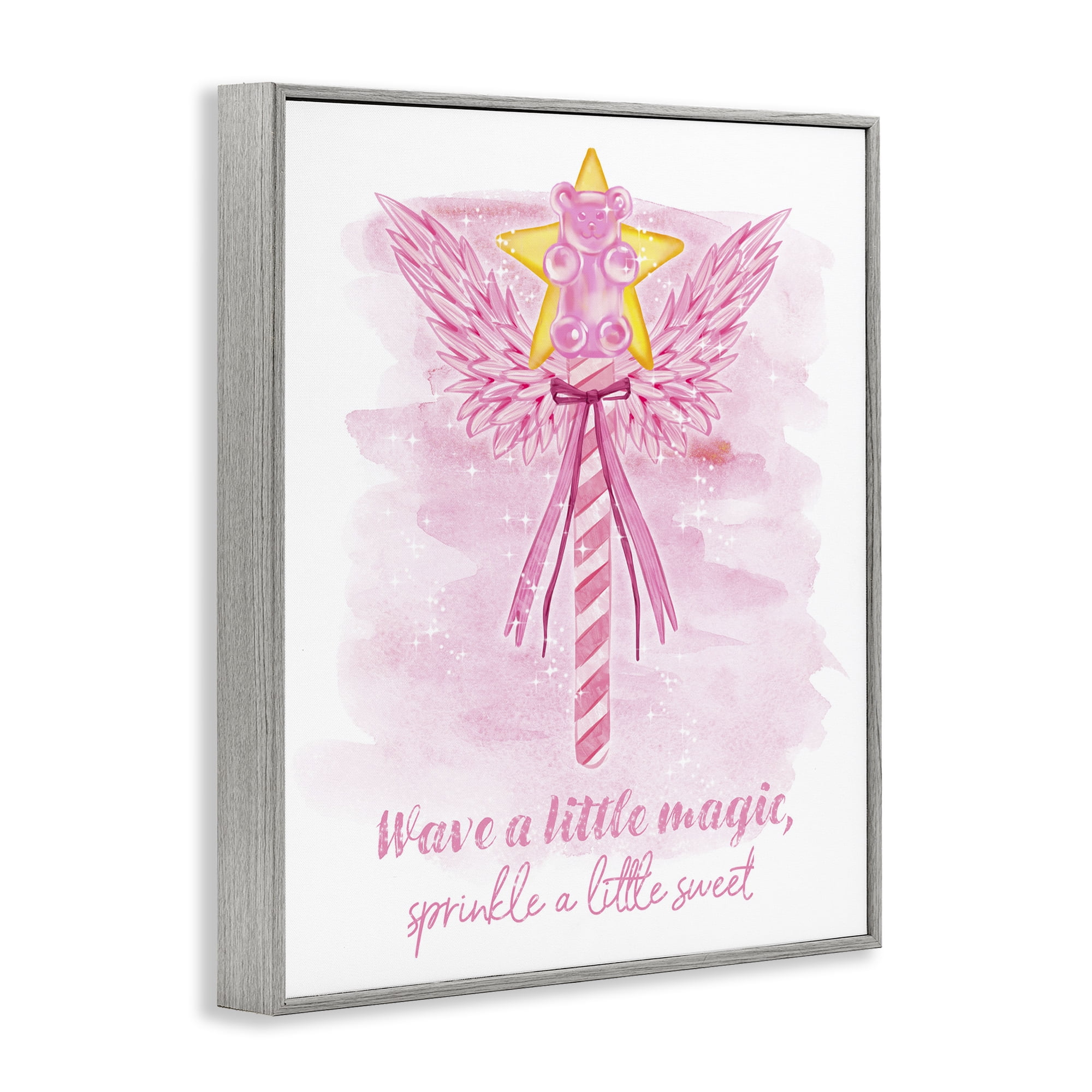 Stupell Industries Sprinkle Sweet Magic Fairy Tales & Fantasy Painting Gray Framed Art Print Wall Art, 24 x 30