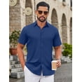 thumbnail image 2 of COOFANDY Button Down Shirt for Men Short Sleeve Casual Shirts Wrinkle-Resistant Stretch Modern Dress Shirt, 2 of 6