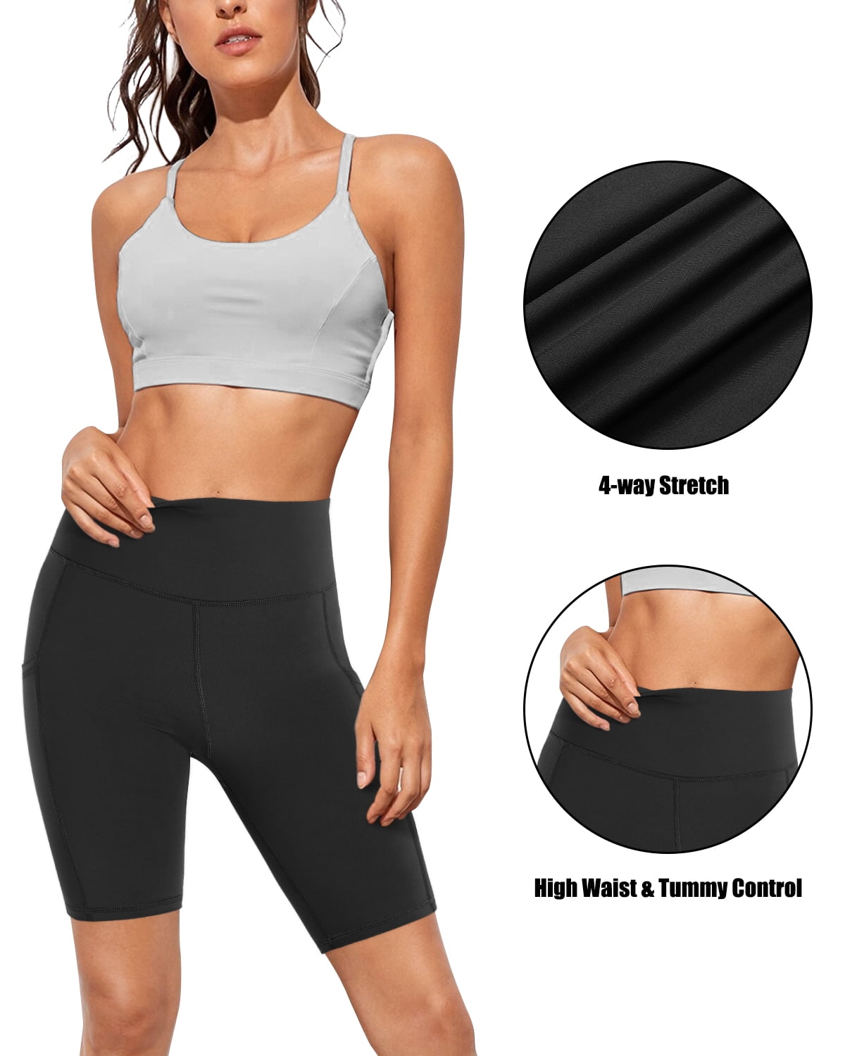G4Free High Waist Yoga Pants with Pockets Leggings for Women Tummy Control Yoga Tights Running Workout Pants Pockets