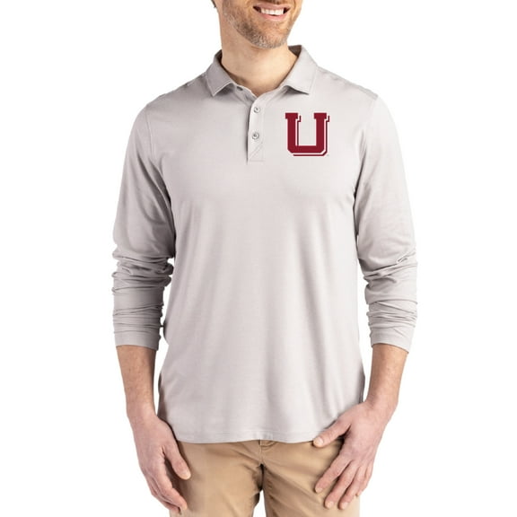 Men's Cutter & Buck  Gray Utah Utes Vault Coastline Epic Comfort Long-Sleeve Polo