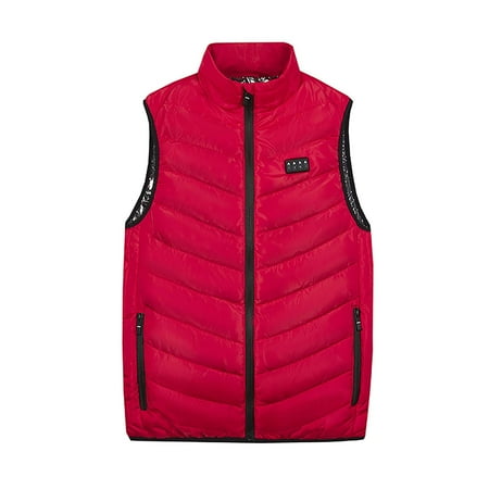 

Dadaria Heated Vest Outdoor Warm Clothing Heated For Riding Skiing Fishing Charging Via Heated Coat Red XXL Unisex