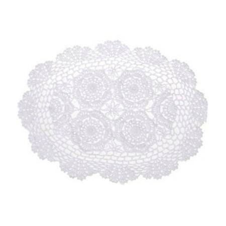 

Famure Placemat|Handmade Crochet Cotton Lace Table Placemats Oval Pad for Decoration