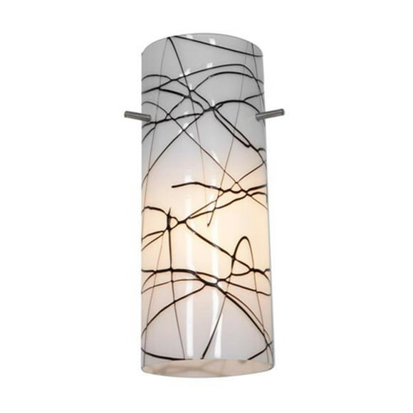 Access Lighting 23130-BLWH Abat-Jour en Verre Cylindrique, Finition Verre Noir et Blanc