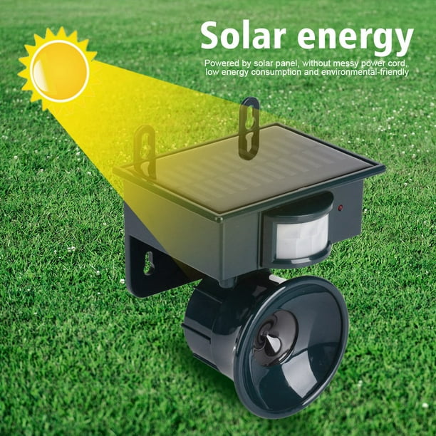 Ahuyentador de Aves, Repelente Animal Ultrasónico Solar, Sensor de Movimiento Repelente Ultrasónico de Plagas al Aire Libre para Pájaro, Perros, Ardillas, Lunares, Ratas Repelente ultrasónico