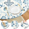 thumbnail image 4 of Stretchable Floral Tablecloth with Boho Design, Elastic Hem for Round Tables 52-56 Inches, Machine Washable for Easy Care, 4 of 7