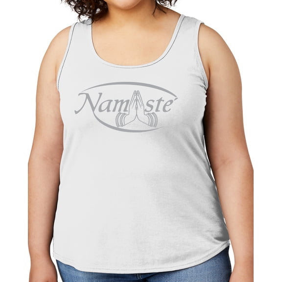 Women's NAMASTE Yoga Mid-weight Tanktop, XL White