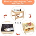 thumbnail image 4 of Kinbor Toddler Table and Chair Set, 3 in 1 Kids Activity Table with Double Side Detachable Tabletop, Wood Activity Table, Orange, 4 of 7