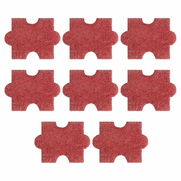 Cateissary 8 piezas de tapete extraterrestre de empalme grueso decorativo para sala de estar, mesita de noche, rompecabezas de poliéster de felpa Decoración del hogar rojo