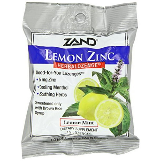 Zand HerbaLozenge Lemon Zinc Throat Lozenges No Corn Syrup, No Cane