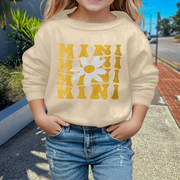 Kids Print Hoodie Sweatshirt Long Sleeve Casual Pullover Top For Girls