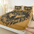 thumbnail image 3 of Manfei Wild Wolves Twin Sheet Sets,Jungle Wildlife Wolf Twin Fitted Sheet,Black Orange Flat Sheet For Boys,Super Cozy Room Decor,3pcs, 3 of 7