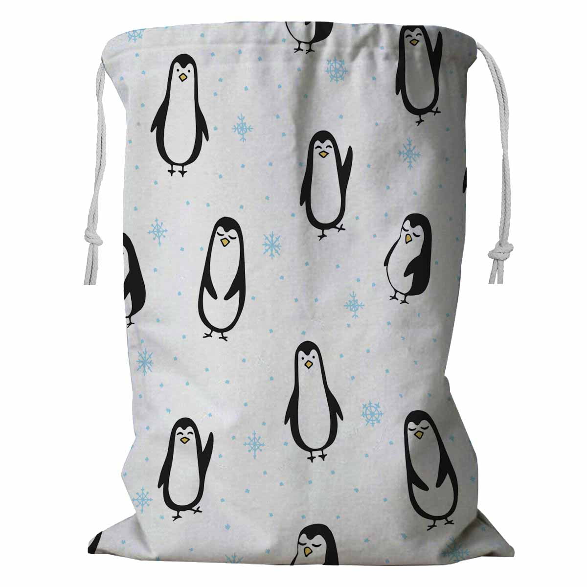 PKQWTM Funny Penguin Storage Basket Laundry Bag with Drawstring Size 24x32  Inch 