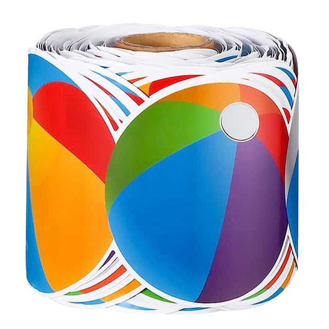 1 rollo de pegatinas para borde de pizarra, diseño de pelota de playa, para tablón de anuncios