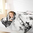 thumbnail image 4 of Homewish Pink Cherry Blossom 7-Piece Twin Bedding,Japanese Ink Painting Bedding Comforter Set,Reversible, 4 of 8