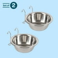 thumbnail image 4 of Set of 2 Stainless Steel Hanging Food and Water Pet Bowls for Cage, Kennel, and Crate (8oz or 20oz), 4 of 6