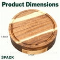 thumbnail image 3 of Gaderth 3 Pack Mini Charcuterie Boards 7.7" Round Wood Cheese Board Set with Knife & Fork, Thank You Gift Box for Guest Bridal, Baby Shower - Acacia Wood, 3 of 7