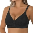 thumbnail image 3 of iHPH7 Womens Push Up Bra Supportive No Underwire Bras Wireless Bras Padded Bras Wirefree Bra No Wire Bras for Women No Underwire Full Support Lift Bralette Black XL, 3 of 9