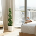 thumbnail image 5 of 43” Spiral Boxwood Artificial Topiary In Plastic Pot (set Of 2 ), 5 of 5