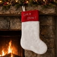 thumbnail image 3 of Northlight 20" White and Red Shadow Velveteen Cuff Christmas Stocking, 3 of 5