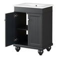 thumbnail image 6 of 24inch Bathroom Vanity with Single Top Sink, Freestanding Modern Bathroom Storage Cabinet With 2 Drawers & 2 Doors, Single Sink Vanity For Small Space Home, 6 of 9