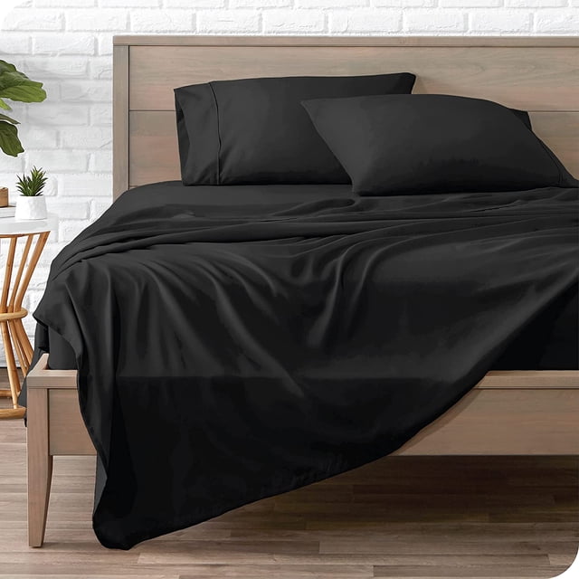 HTOOQ Queen Sheet Set HTOOQ 1800 UltraHTOOQ Soft Microfiber Queen Bed Sheets HTOOQ Double Brushed HTOOQ Queen Sheets Set HTOOQ Deep Pocket HTOOQ Bedding Sheets & Pillowcases (Queen, Black)