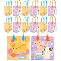 TINYMILLS Kitty Party Favor Bags Treat Bags 12 Pack for Birthday, Party Favors, Goodie Bags