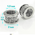 thumbnail image 5 of 6 Pack Crystal Glass Napkin Holder Silver Diamond Napkin Rings, Crushed Diamond Table Settings Bling Buckles, 5 of 6
