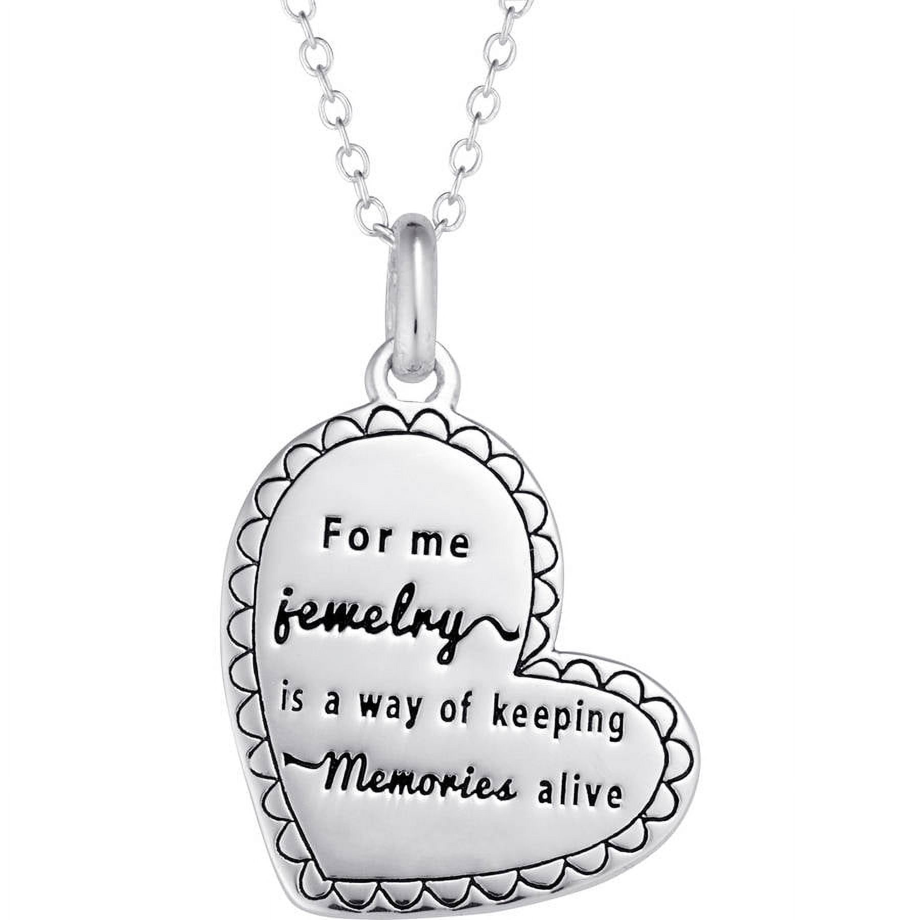 Sterling Silver Memorial Heart Pendant, 18"