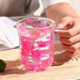 thumbnail image 4 of Transparent Clear Drinkware Double Wall Drinking Cup Glass Mug with Handle and Dried Flower for Office or Home Use, 4 of 4