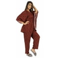 thumbnail image 2 of Phagun Pajamas Set For Women Printed Kaftan Sleepwear kimono Sleeve Asian Nightwear, 2 of 7