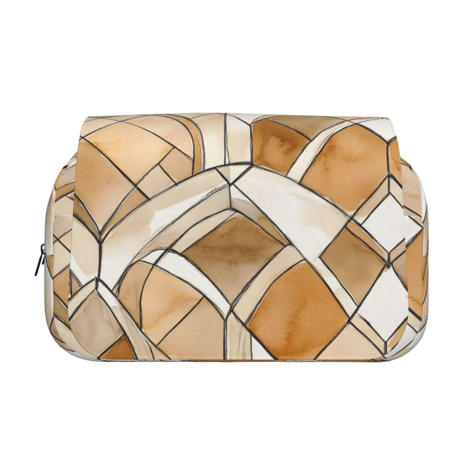 Large-Capacity Flip-Top Double-Layer Pencil Case, Multi-Functional Pocket Pen Case, Durable Stationery Organizer Sandybrown Moroccan Trellis Hand-Drawn Sketch_2