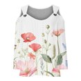 thumbnail image 4 of hxobax Womens 3/4 Sleeve Eyelet T Shirt Floral Tunic Tops V Neck Cold Shoulder Hollow Tees Pullover, 4 of 5