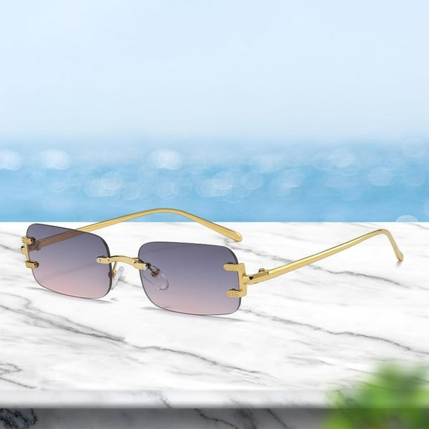 Mujer Lentes Gafas De Sol Sin Marco Hombre Gafas De Sol Sin