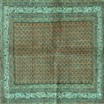 thumbnail image 1 of Ahgly Company Indoor Square Persian Turquoise Blue Traditional Area Rugs, 3' Square, 1 of 4