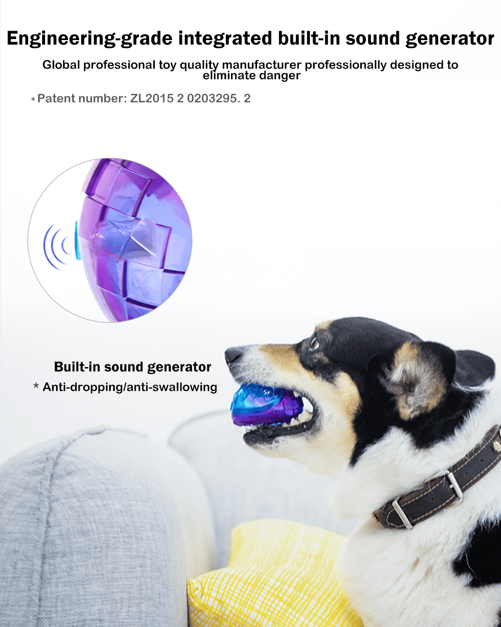 GIGWI Pet Toys G-Ball Toys S / M / L Series Transparent Interactive Dog Ball Toy for Dogs Bite Resistance Elasticity Dog Toy