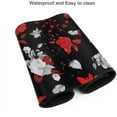 thumbnail image 5 of Red and Black Mouse Pad 35.4 X 15.7 Inch XXL White Red Rose Floral Print Full Desk Mousepad Extended Large Non-Slip Rubber Base Big Keyboard Mat with Stitched Edges for Gaming Office, 5 of 6